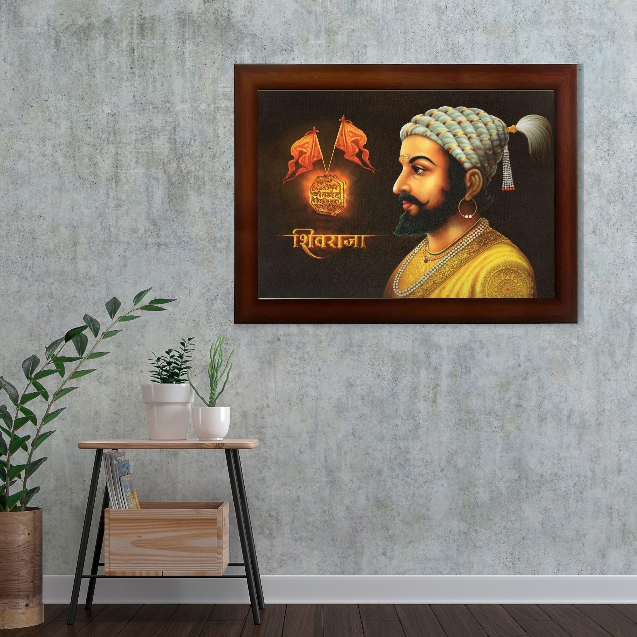 CRAFT QUEST Chhatrapati Shivaji Maharaj photo frame Home Decorative items with synthetic frame