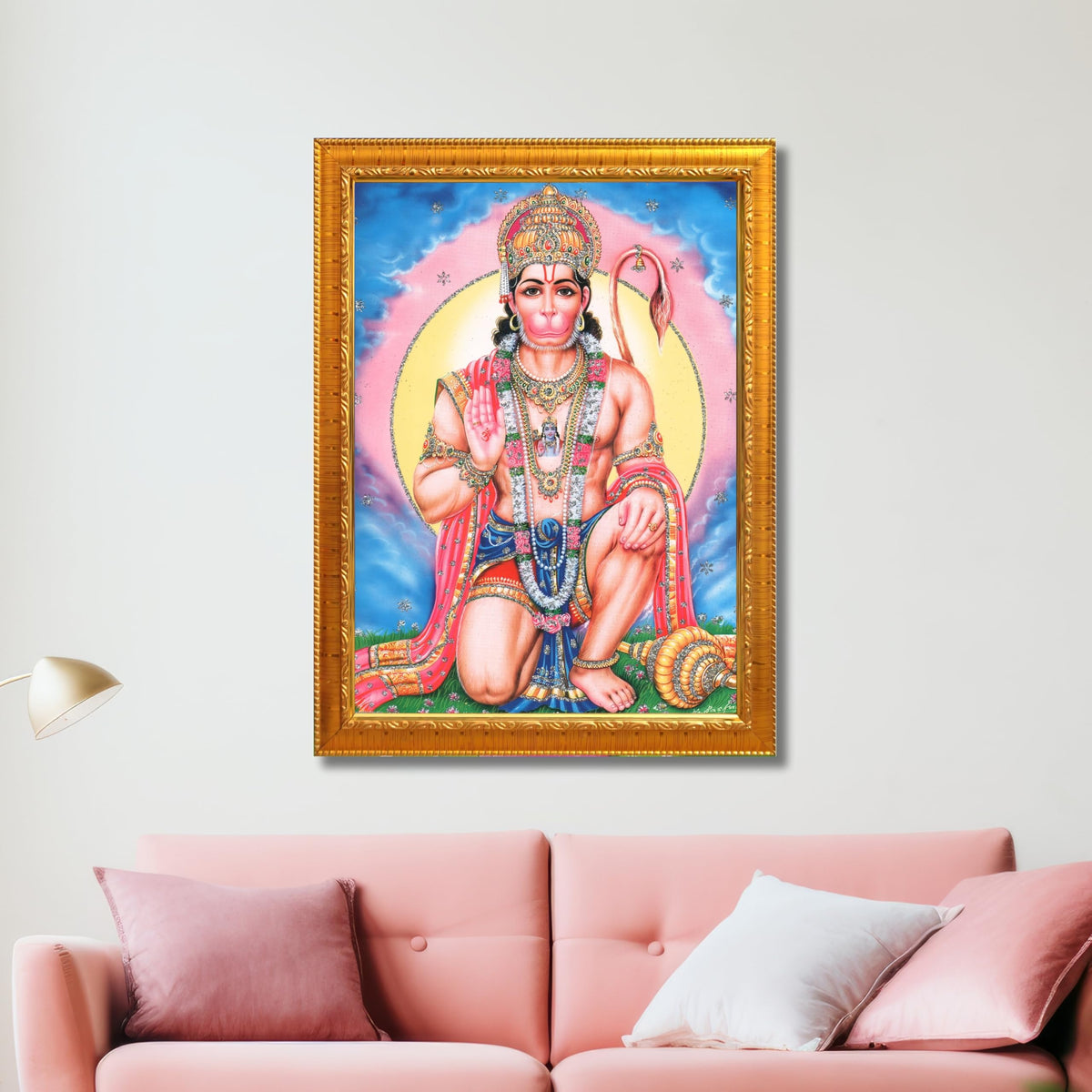 CRAFT QUEST Hanuman JI | Bajrangbali Religious Photo frame Decorative Item Synthetic frame