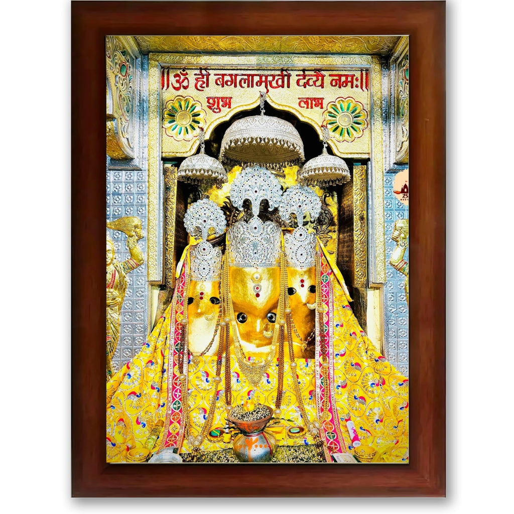 CRAFT QUEST Baglamuklhi maa/mata wodden Religious Photo Frame for Home, Office