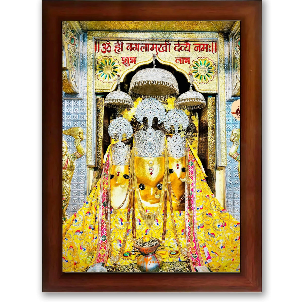 CRAFT QUEST Baglamuklhi maa/mata wodden Religious Photo Frame for Home, Office