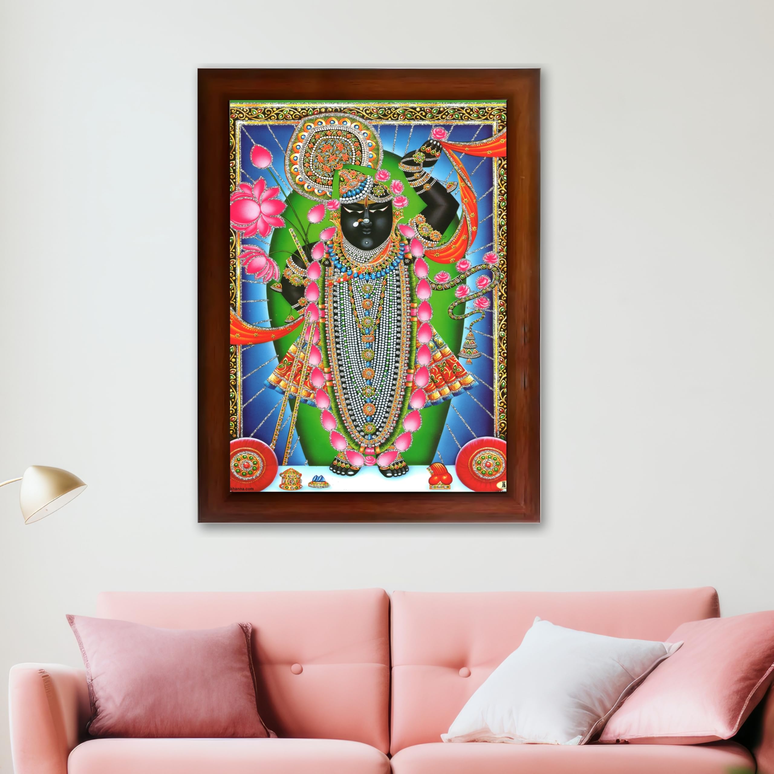 CRAFT QUEST Shrinathji Photo with Frame | Shreenathji Photo with Frame Religious Framed Painting