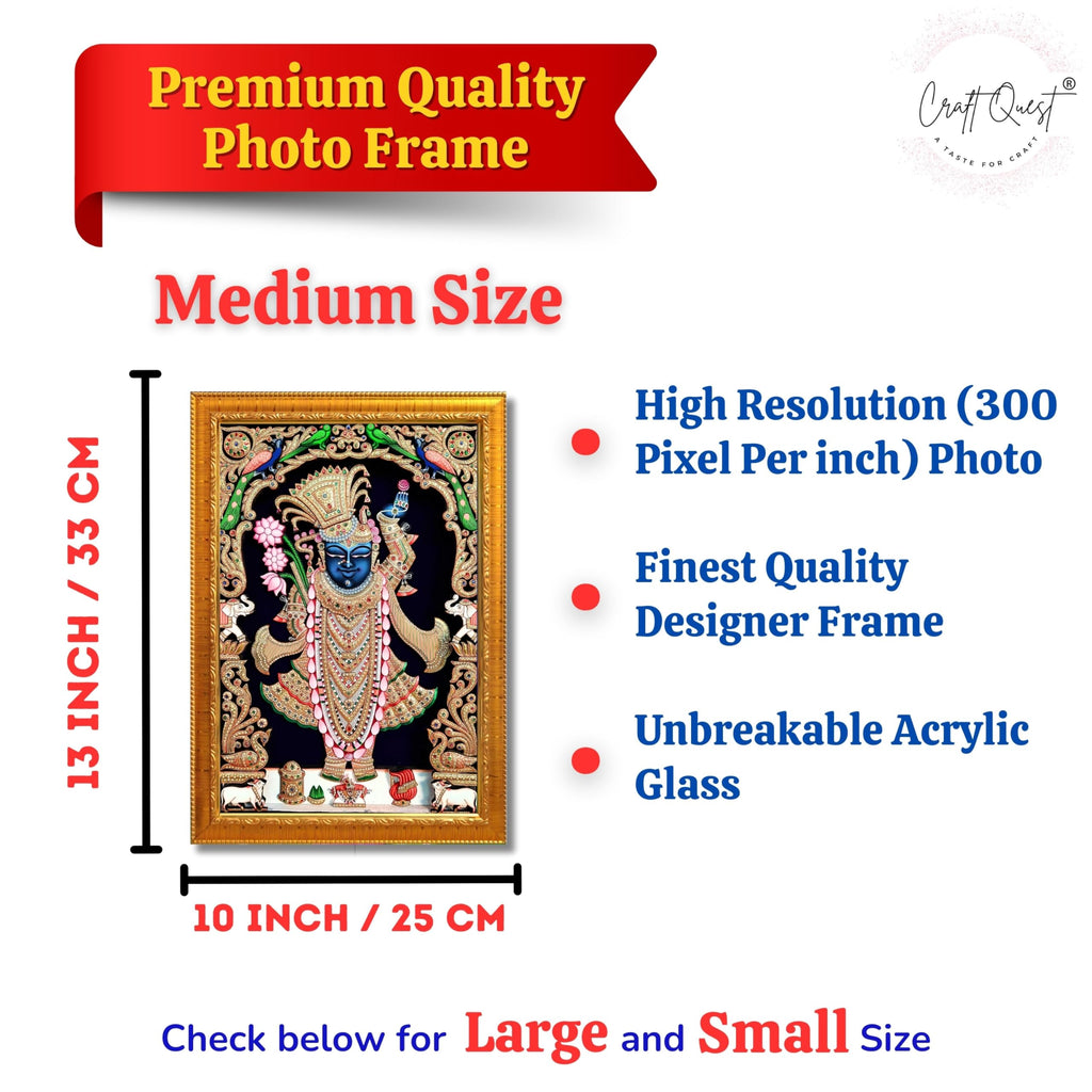 CRAFT QUEST Shrinathji Photo with Frame | Shreenathji Photo with Frame Religious Framed Painting