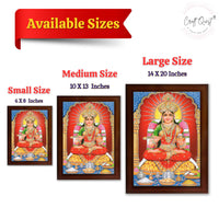 CRAFT QUEST Maa Annapurna devi sitting on throne photo frame with Acrylic glass for Kitchen Worship