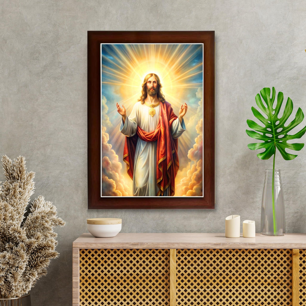 CRAFT QUEST Jesus Christ Christmas Wall Artwork Photo Frame Wall Hanging Décor and Gift Item