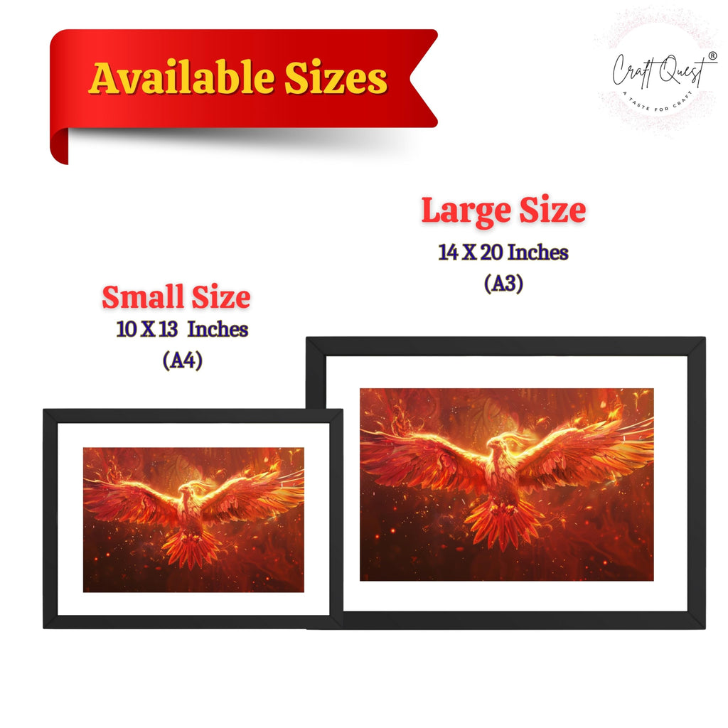 CRAFT QUEST Phoenix Bird Painting – Rising Phoenix Vastu Wall Art – Wall Decoration – Positive Energy Painting for Success, Growth & Spiritual Inspiration
