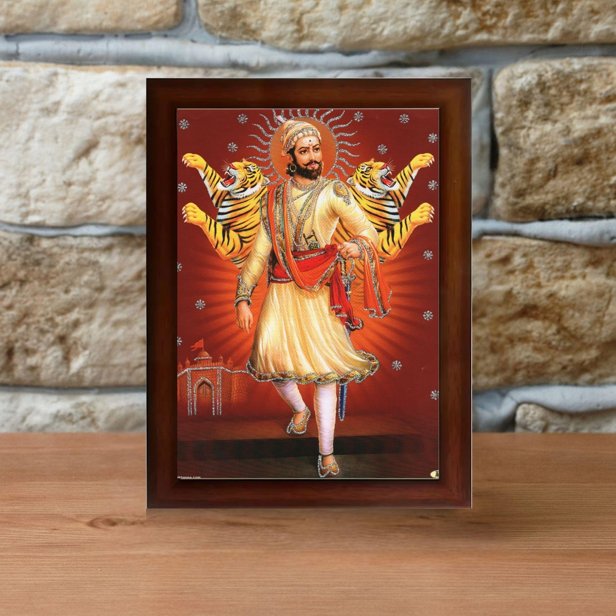 CRAFT QUEST Chhatrapati Shivaji Maharaj photo frame Home Decorative items with synthetic frame (Style 3)