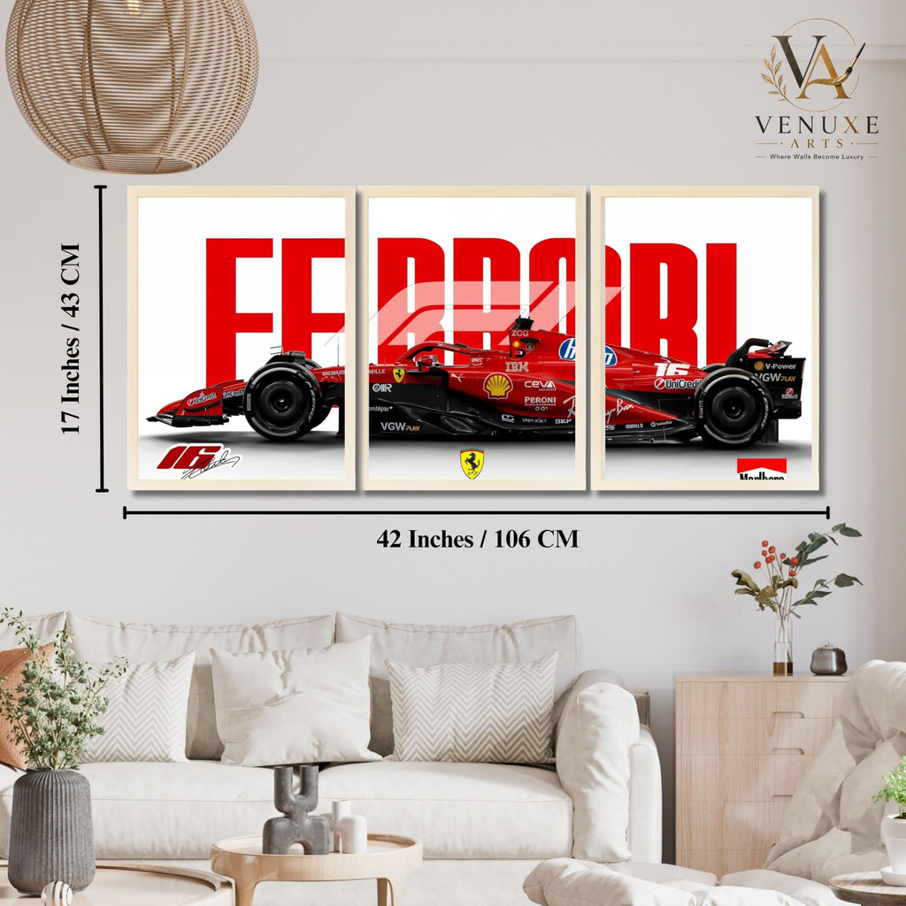 VENUXE ARTS Set Of 3 Big Sports Cars Framed Posters Gift Items for Boys Room Wall Decoration Bedroom Living Room Office Studio Décor | Car Poster Frame for Wall Décor