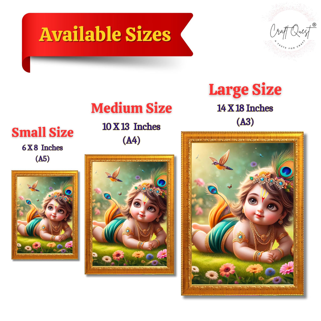 CRAFT QUEST Bal Gopal Krishna Photo For Pregnant Women Poster For Decoration Wall, Bedroom, Living Room,