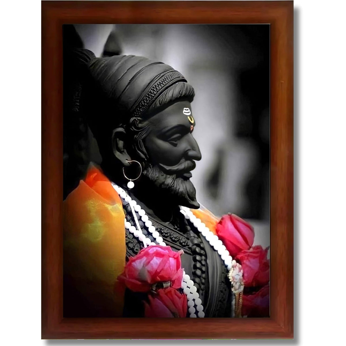 CRAFT QUEST Chattrapati Shivaji Maharaj Wall Painting With Acrylic Sheet | For Living, Pooja Room | Home Decoration Item | Best Gifting Option