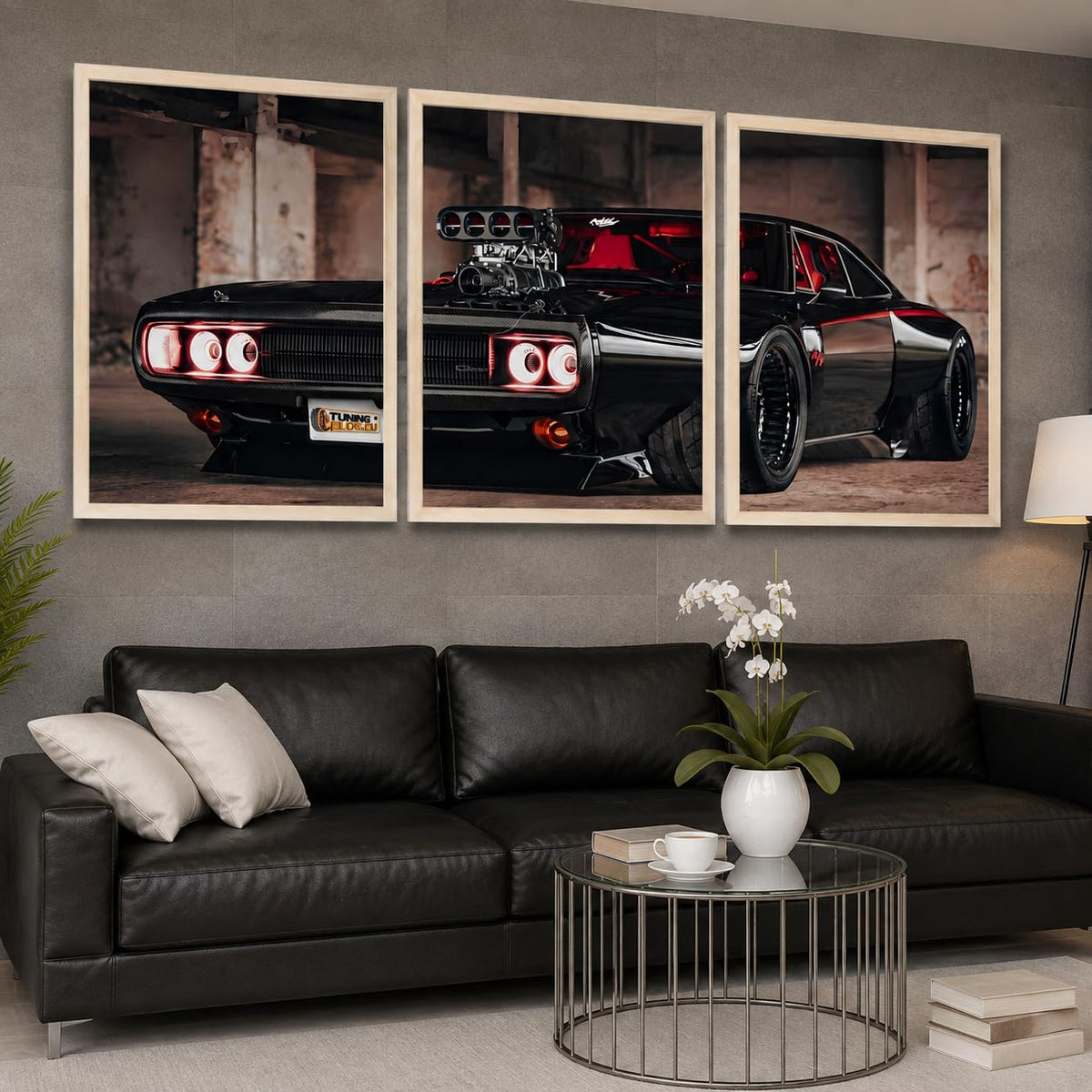 VENUXE ARTS Set Of 3 Big Sports Cars Framed Posters Gift Items for Boys Room Wall Decoration Bedroom Living Room Office Studio Décor | Car Poster Frame for Wall Décor