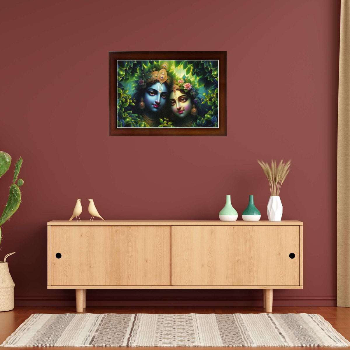 CRAFT QUEST Radha Krishna Art Photo Framed Painting for Home and Bedroom Wall Decoration of Size 14X10 Inches with Frame And Acrylic Glass RK213
