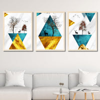 CRAFT QUEST Abstract Modern Art Wall Frame | Set of 3 Frames for Home Decoration | Ideal for Living Room, Bedroom & Offices