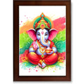 CRAFT QUEST Lord Ganesh ji Art Framed Wall Painting With Frame For Home and,Office Décor Items