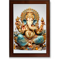 CRAFT QUEST Lord Ganpati Modern Wall Art Painting With Frame For Pooja, Home and Office Decor