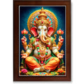 CRAFT QUEST Lord Ganpati Ji Laminated God Photo Frame Wall Decor Mandir Pooja Poster Religious Painting Divine Hindu Temple Decoration Spiritual Blessings Home Office Gift