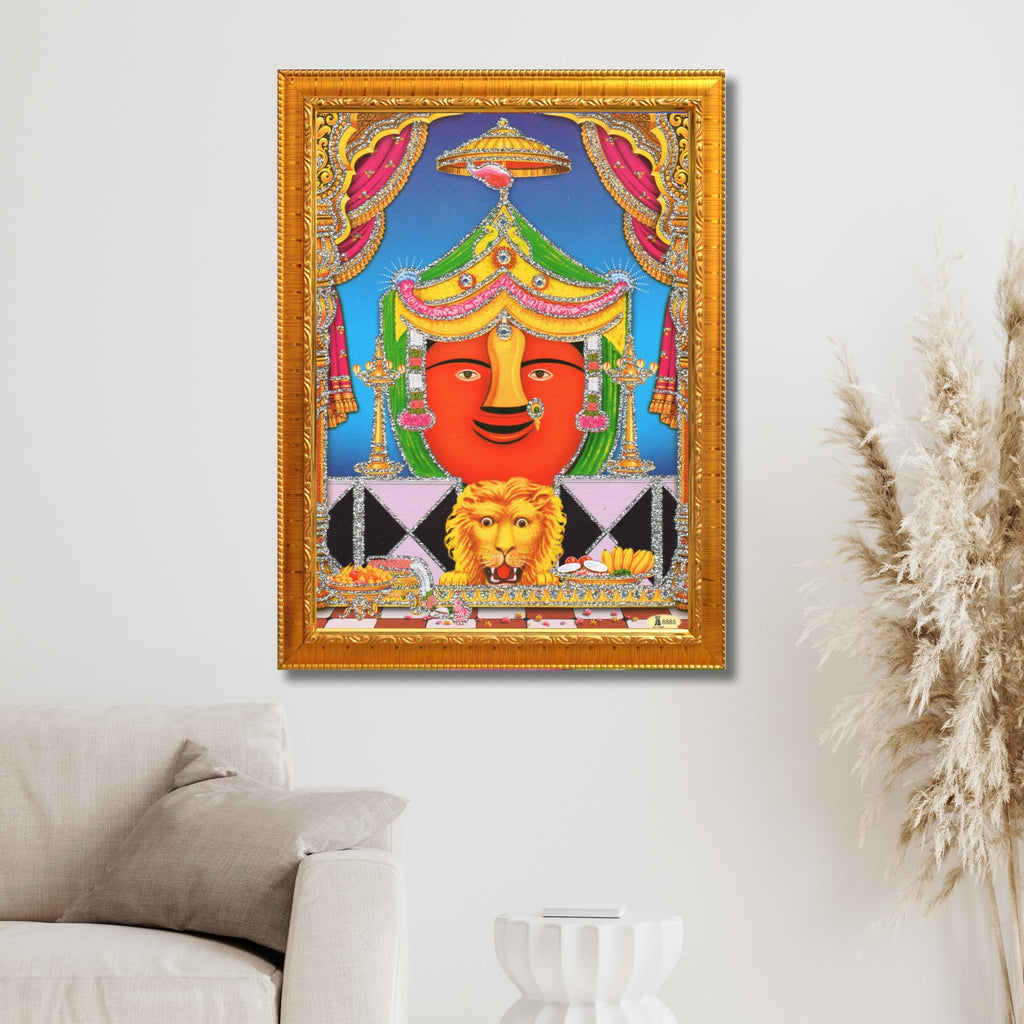 CRAFT QUEST Renuka mata Wooden Photo Frame With Acrylic Sheet For Worship/Pooja