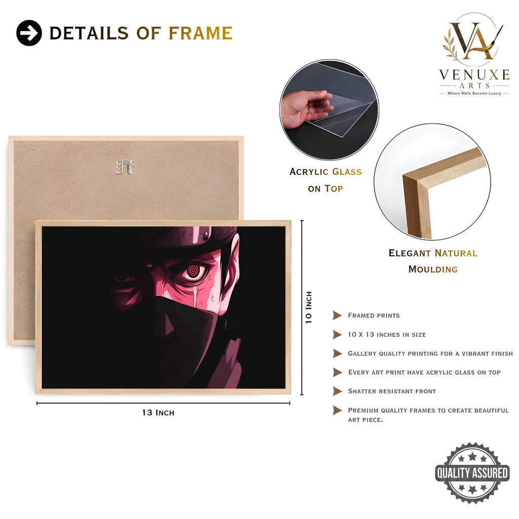 VENUXE ARTS Set Of 3 Anime Characters Wall Framed |Anime Characters Framed Poster for Living Room Bedroom Gaming Room Studio Wall Decor