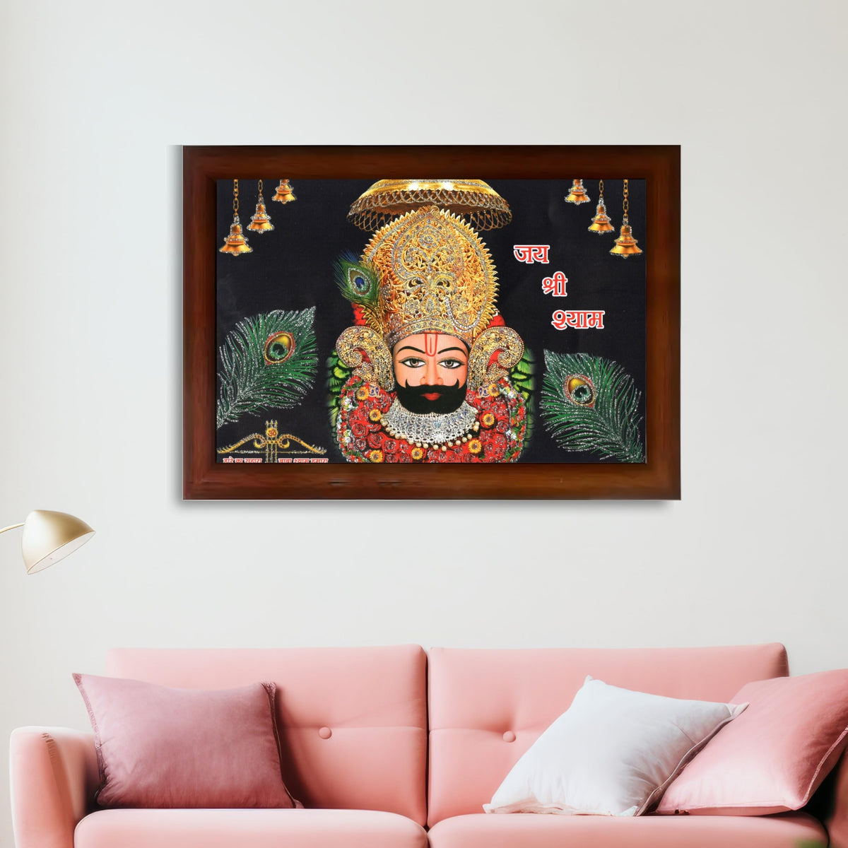CRAFT QUEST Khatu Shyam Ji | Shyam Baba | Hare Ka Sahara Khatu Shyam Hamara Photo Frame Wall Painting For Home Decoration And Gifting