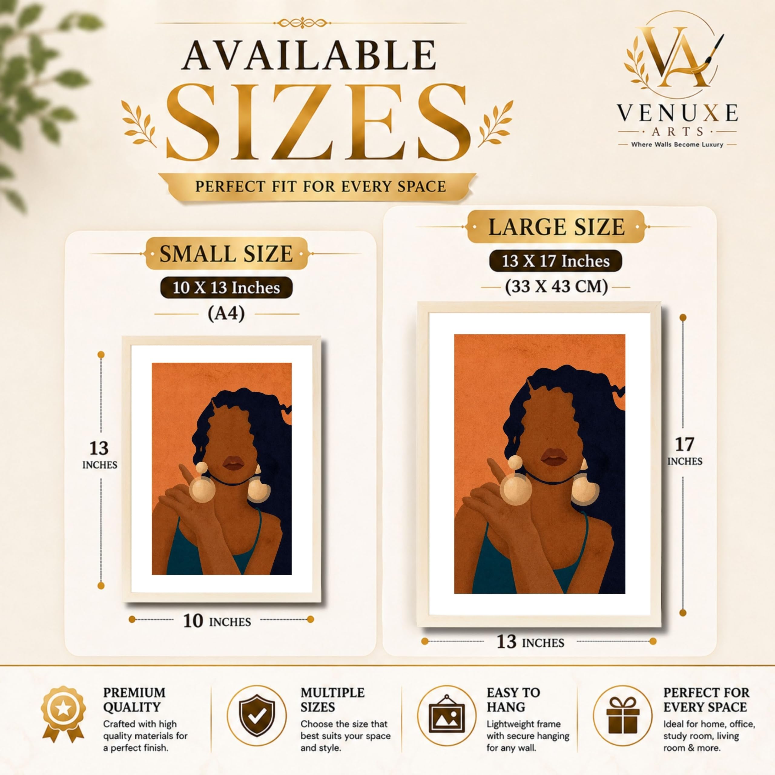 VENUXE ARTS Womens Contemporary Wall Art Posters for Home, Office, Study & Bedroom | Ready to Hang Framed Wall Decor | Positive Quote Prints | Gift for Friends & Family