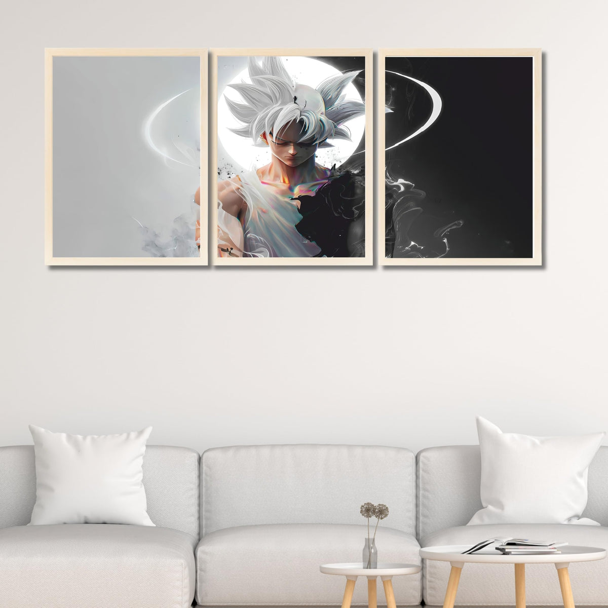 VENUXE ARTS Set Of 3 Anime Characters Wall Framed |Anime Characters Framed Poster for Living Room Bedroom Gaming Room Studio Wall Decor