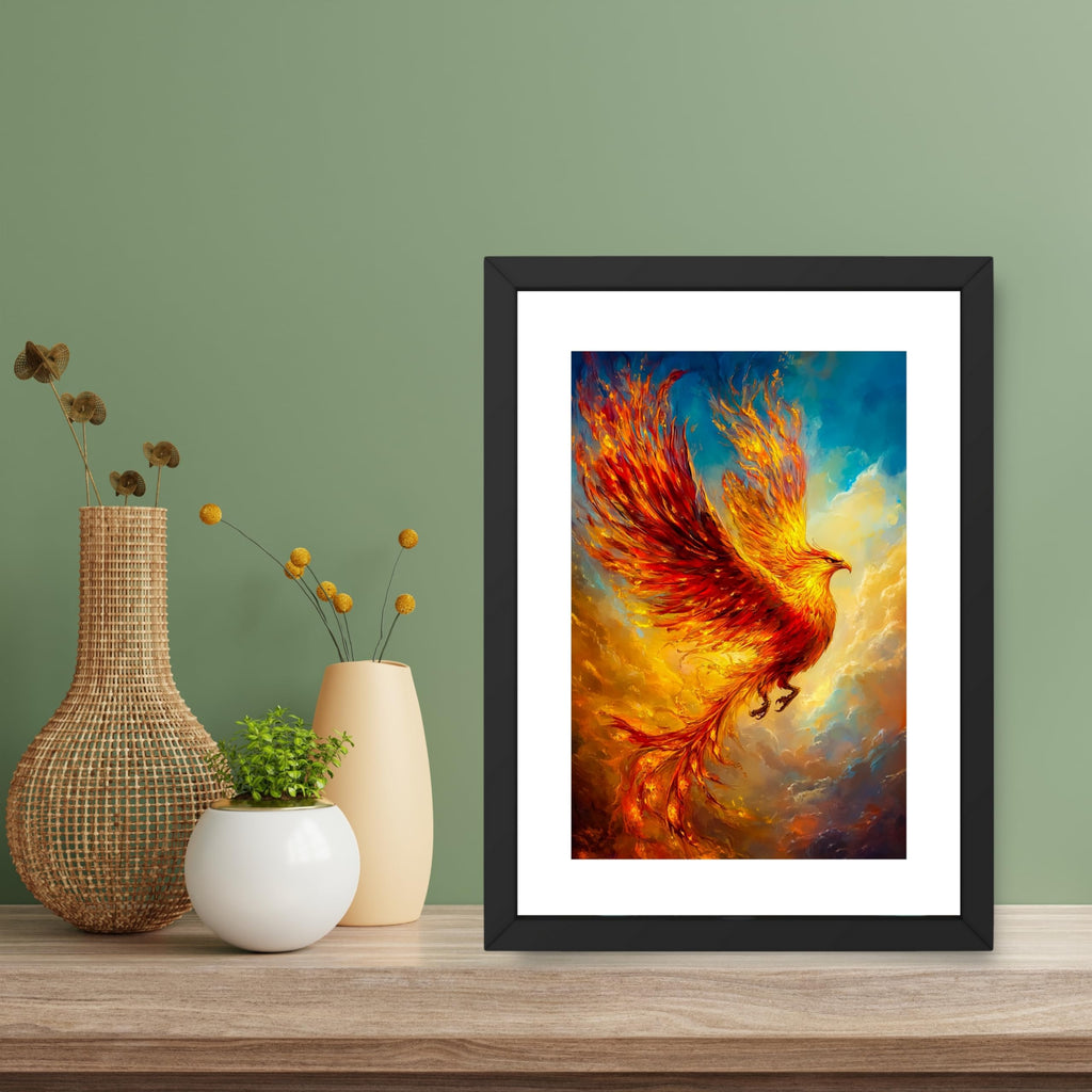 CRAFT QUEST Phoenix Bird Painting – Rising Phoenix Vastu Wall Art – Wall Decoration – Positive Energy Painting for Success, Growth & Spiritual Inspiration