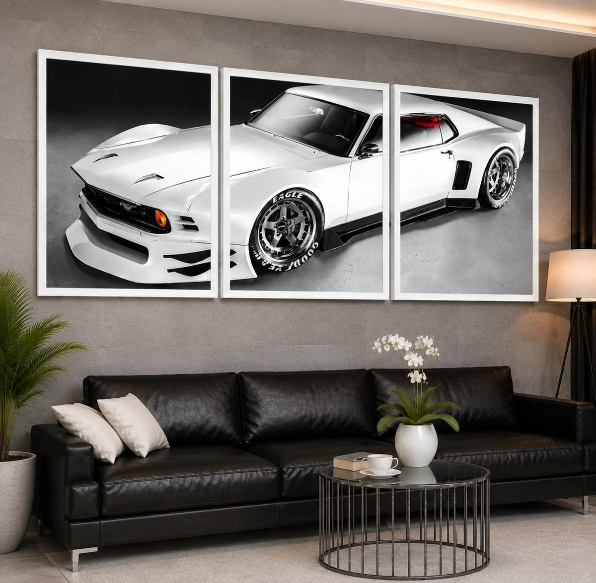 VENUXE ARTS Set Of 3 Big Sports Cars Framed Posters Gift Items for Boys Room Wall Decoration Bedroom Living Room Office Studio Décor | Car Poster Frame for Wall Décor