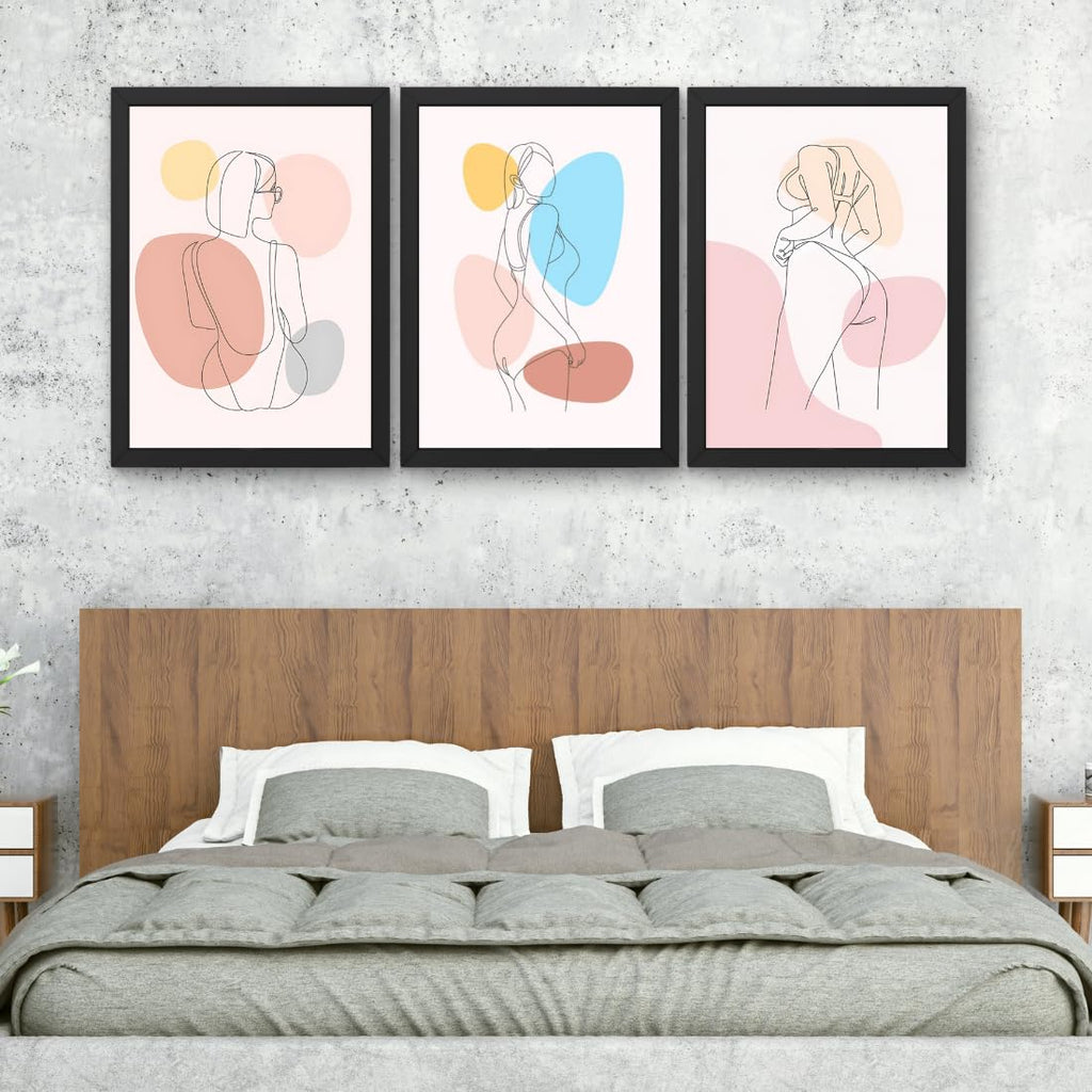 CRAFT QUEST Set of 3 Sexy Art Prints | EROTIC Wall Art & Pop Art Wall Decor & Painting, Wall Decor & Poster | Makeup Room Decor Framed (10 X 14 Inches)