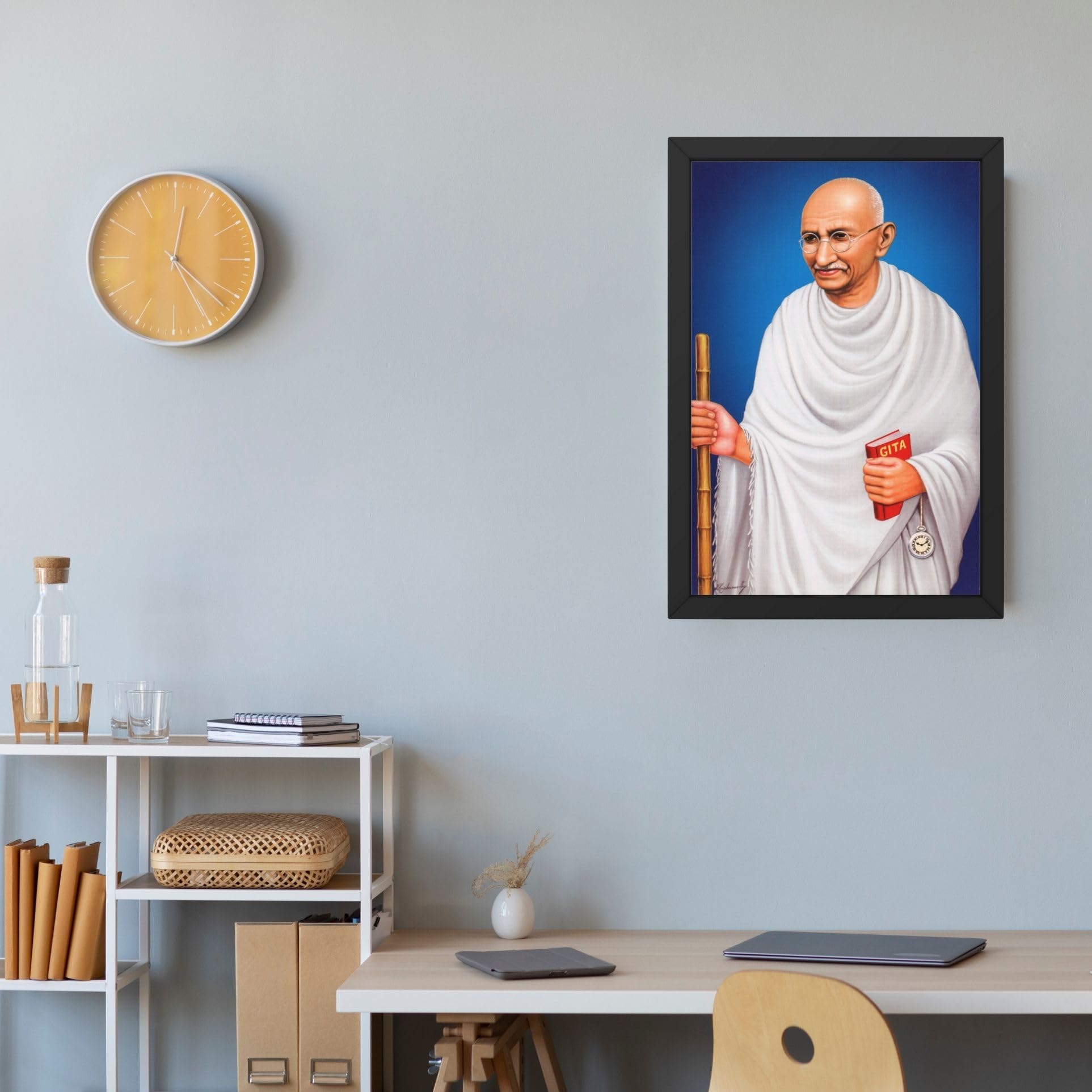 CRAFT QUEST Great Freedom fighter | Mahatma Gandhi Photo Frame | Canvas Painting