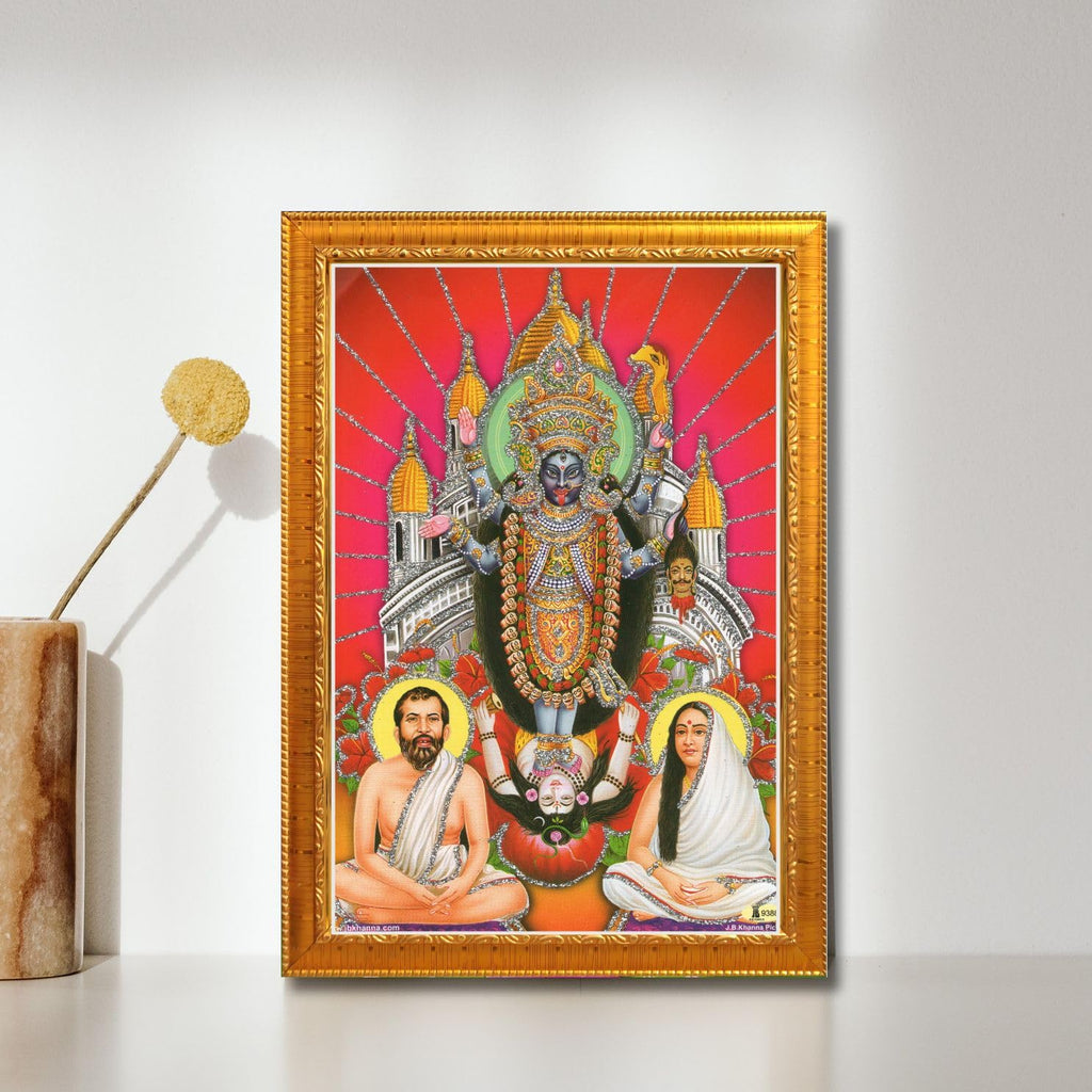 CRAFT QUEST Kali Mata photo with frame, God Religious Framed With Acrylic Glass