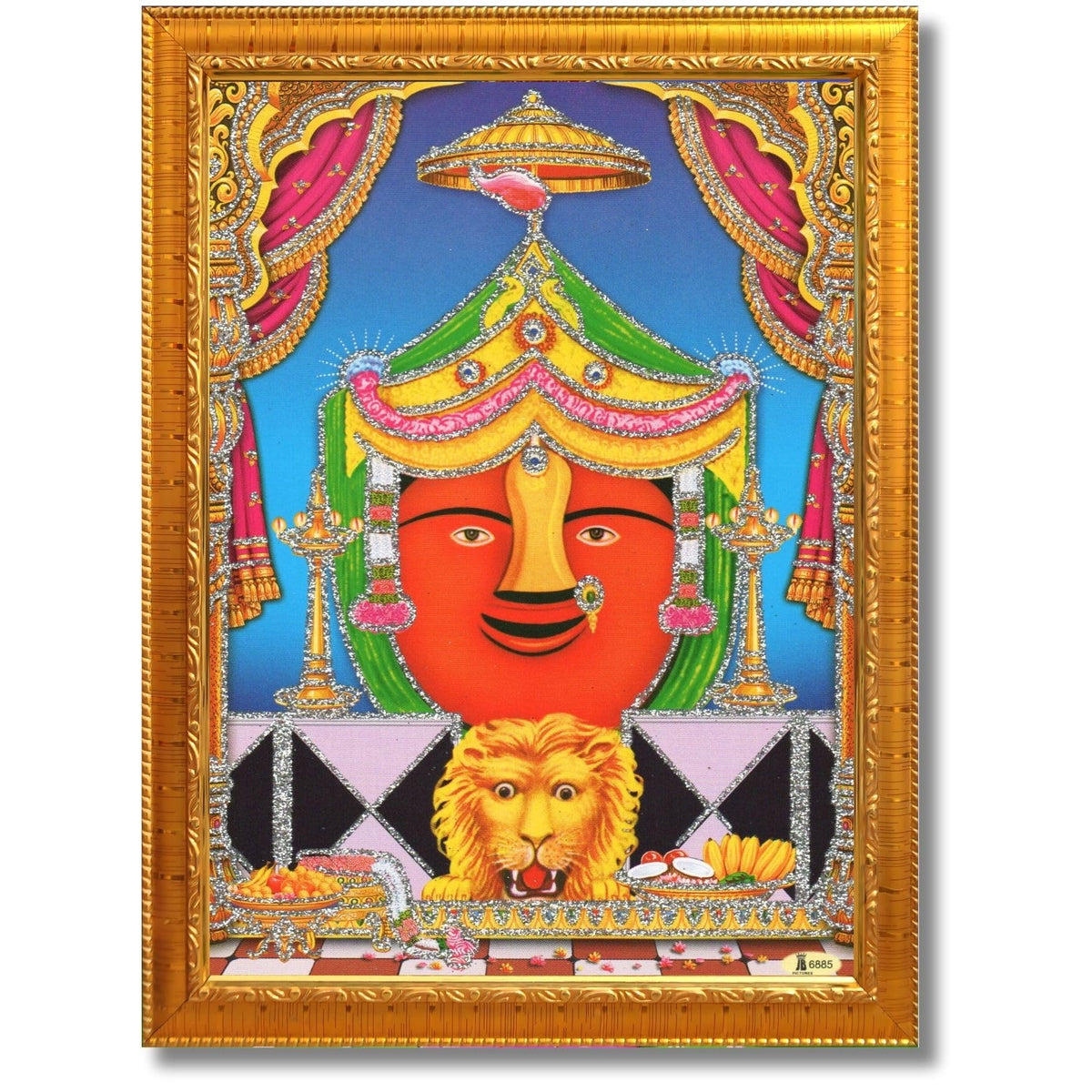 CRAFT QUEST Renuka mata Wooden Photo Frame With Acrylic Sheet For Worship/Pooja