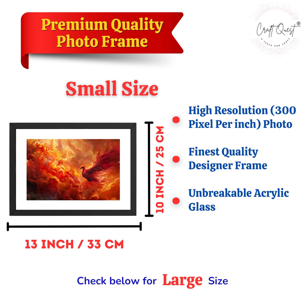 CRAFT QUEST Phoenix Bird Painting – Rising Phoenix Vastu Wall Art – Wall Decoration – Positive Energy Painting for Success, Growth & Spiritual Inspiration