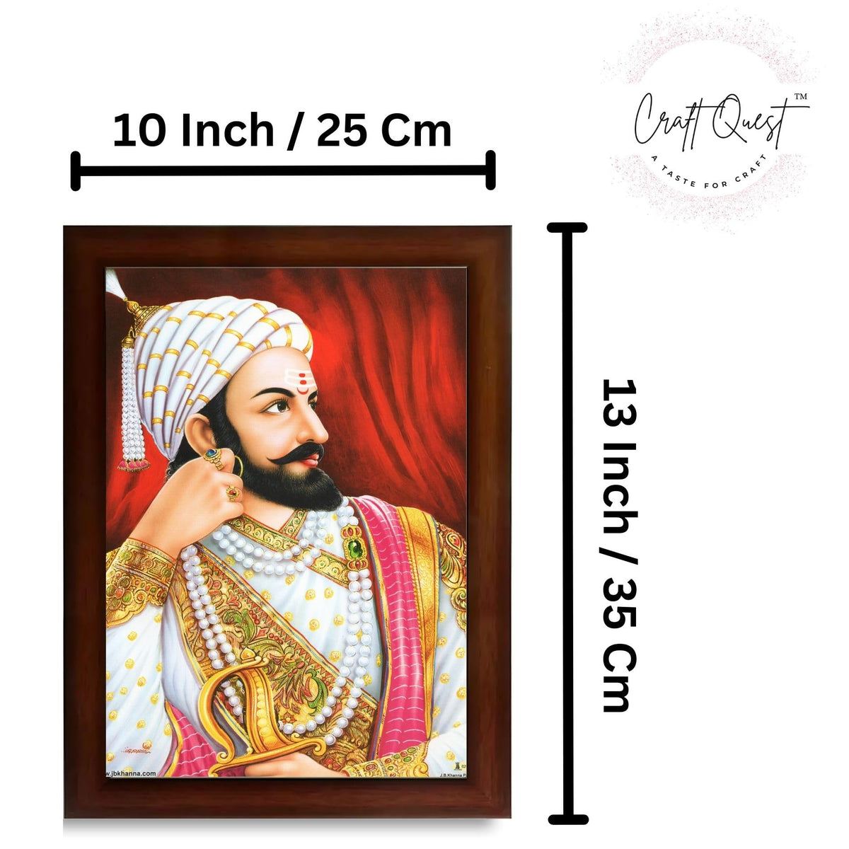 CRAFT QUEST Chhatrapati Shivaji Maharaj photo frame Home Decorative items with synthetic frame (Style 2)