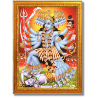 CRAFT QUEST Kali Mata Mahakali Shiv Shiva Wall Painting Framed Home Decor