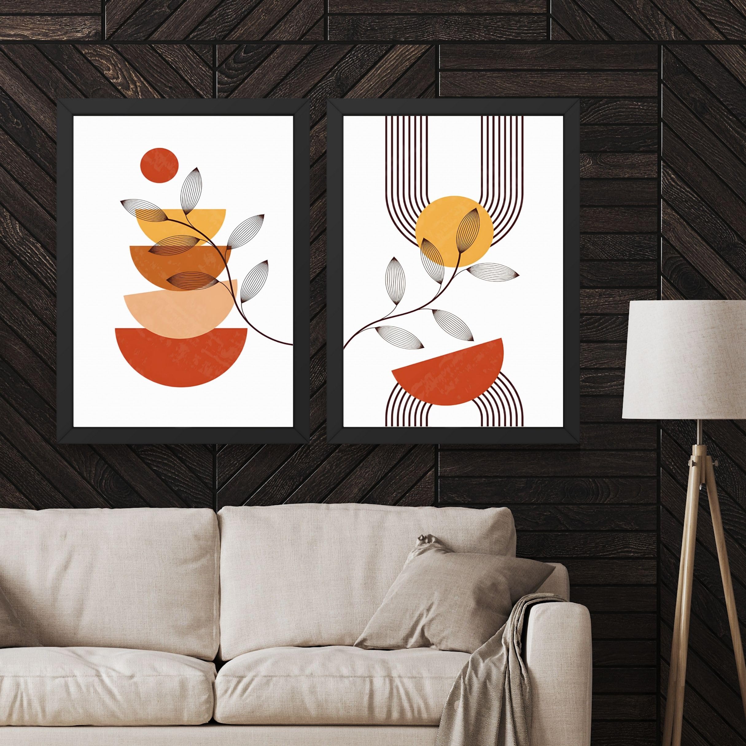 CRAFT QUEST Set of 2 piece Wall Art poster Frame Painting for Wall Decoration With Acrylic Glass, living room, Home, Restraunt, Office