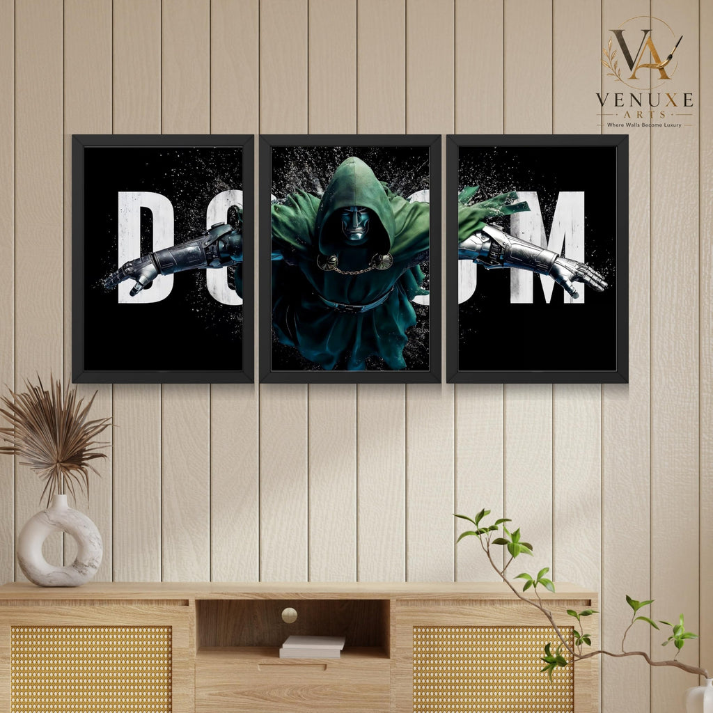 VENUXE ARTS Set Of 3 Anime Characters Wall Framed |Anime Characters Framed Poster for Living Room Bedroom Gaming Room Studio Wall Decor