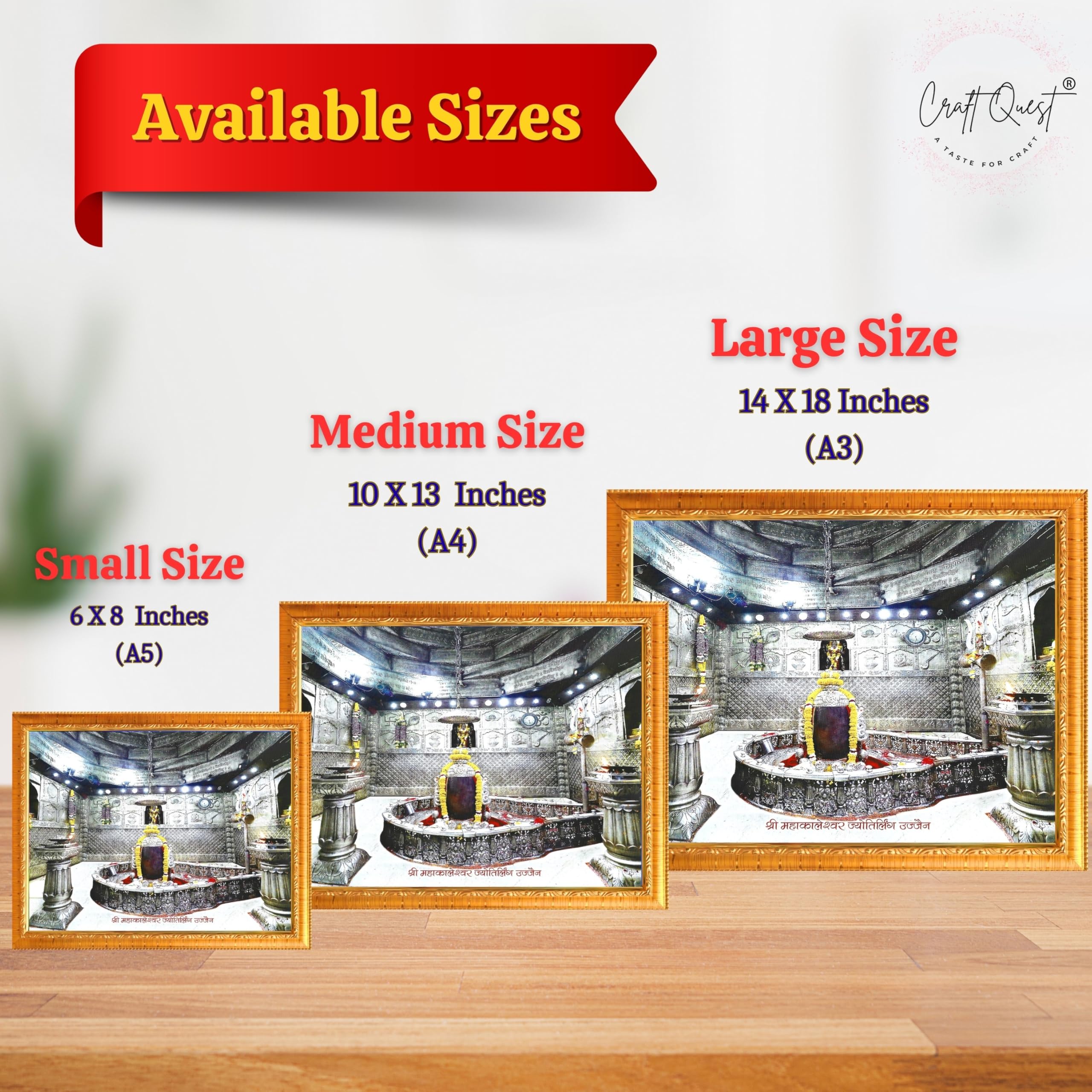 CRAFT QUEST Mahakal Shivling Photo Frame Shiv Mahakaleshwar Bholenath Mahakal Photo Frame, Religious Photo Frame