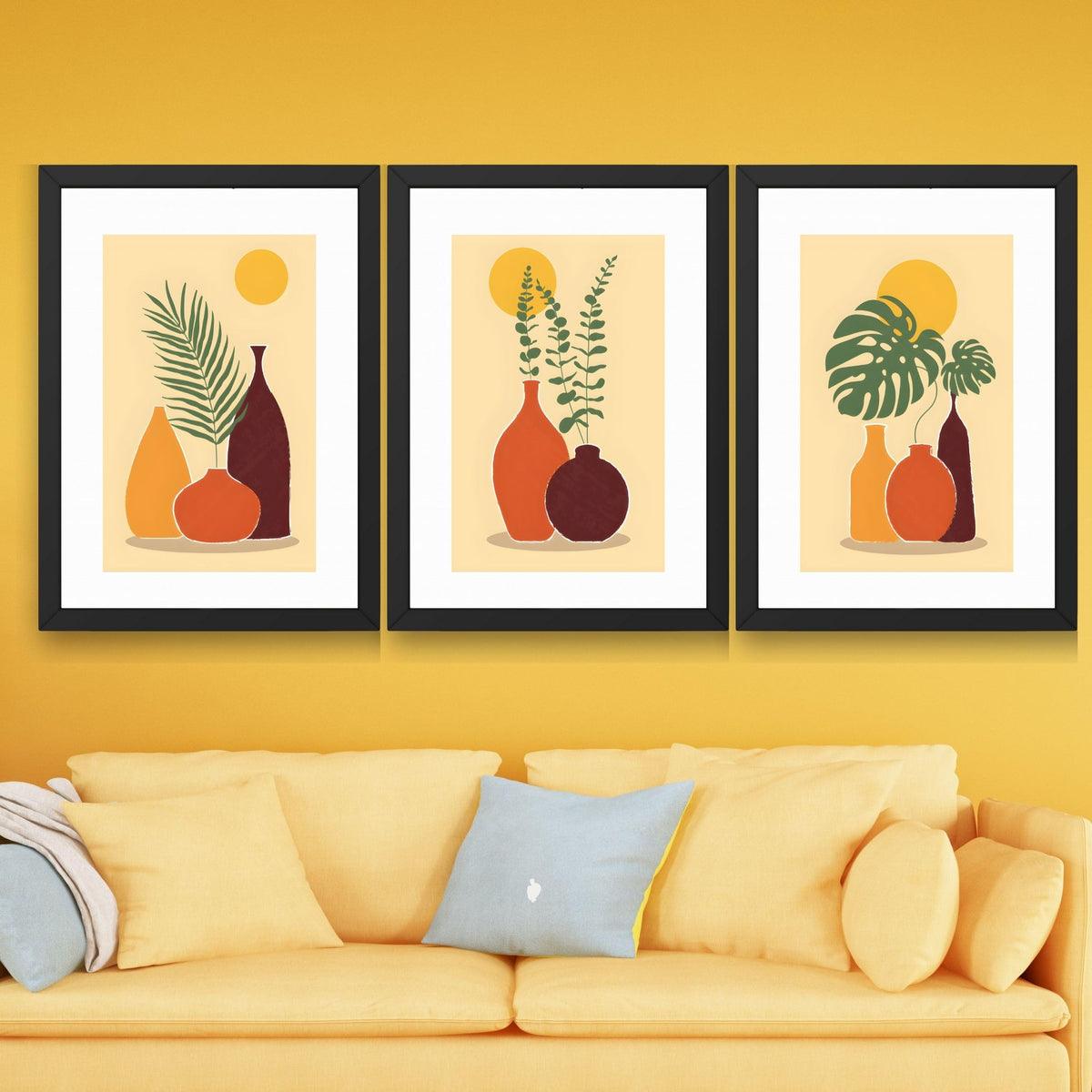 CRAFT QUEST Wall Art Decor Paintings | Set of 3 FLORAL Wall Art Frames for Home Decoration | Ideal for Living Room, Bedroom & Offices
