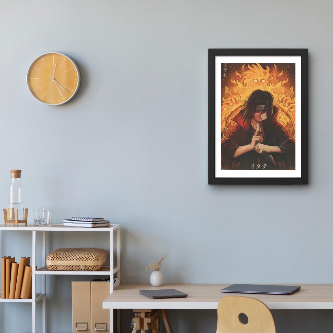 CRAFT QUEST Naruto Anime Poster Laminated Posters Framed Painting For Anime Naruto Fans Wall Decor, Home Decor with Matte Black Frame (14 Inches x 10 Inches)
