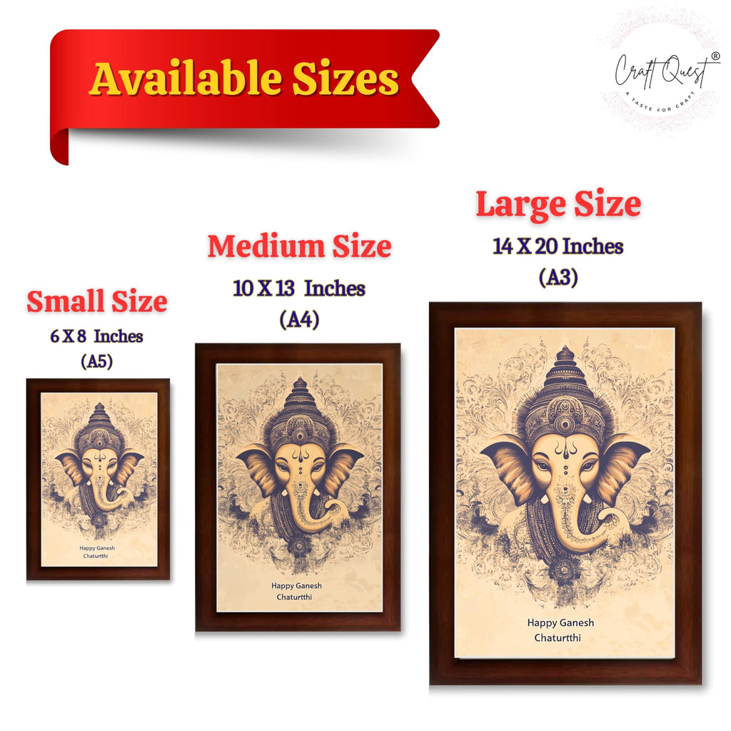 CRAFT QUEST Lord Ganpati Ganesh God Frame for Pooja Room & Wall Decor GA-253