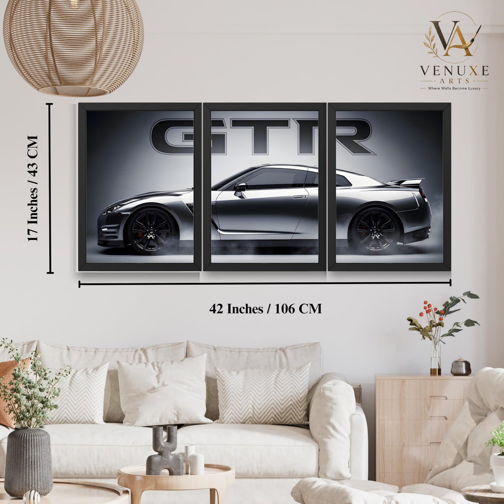 VENUXE ARTS Set Of 3 Big Sports Cars Framed Posters Gift Items for Boys Room Wall Decoration Bedroom, Living Room, Office, Studio Décor | Car Poster Frame for Wall Décor