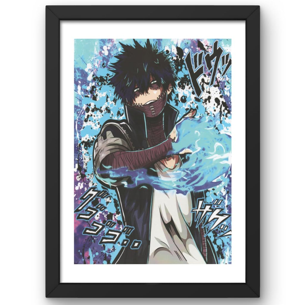 CRAFT QUEST my hero academia manga Poster Anime Laminated Posters Framed Painting with Matt Black Frame (14 Inches x 10 Inches)
