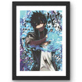 CRAFT QUEST my hero academia manga Poster Anime Laminated Posters Framed Painting with Matt Black Frame (14 Inches x 10 Inches)