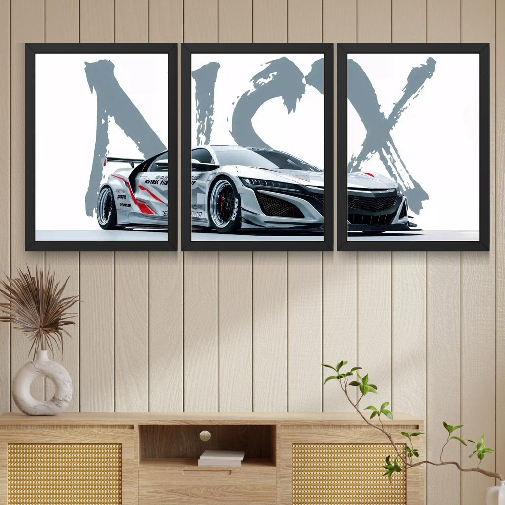 VENUXE ARTS Set Of 3 Big Sports Cars Framed Posters Gift Items for Boys Room Wall Decoration Bedroom Living Room Office Studio Décor | Car Poster Frame for Wall Décor