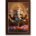 CRAFT QUEST Lord Ganesha Art Framed Wall Painting With Frame For Home and Pooja,Office Décor Items