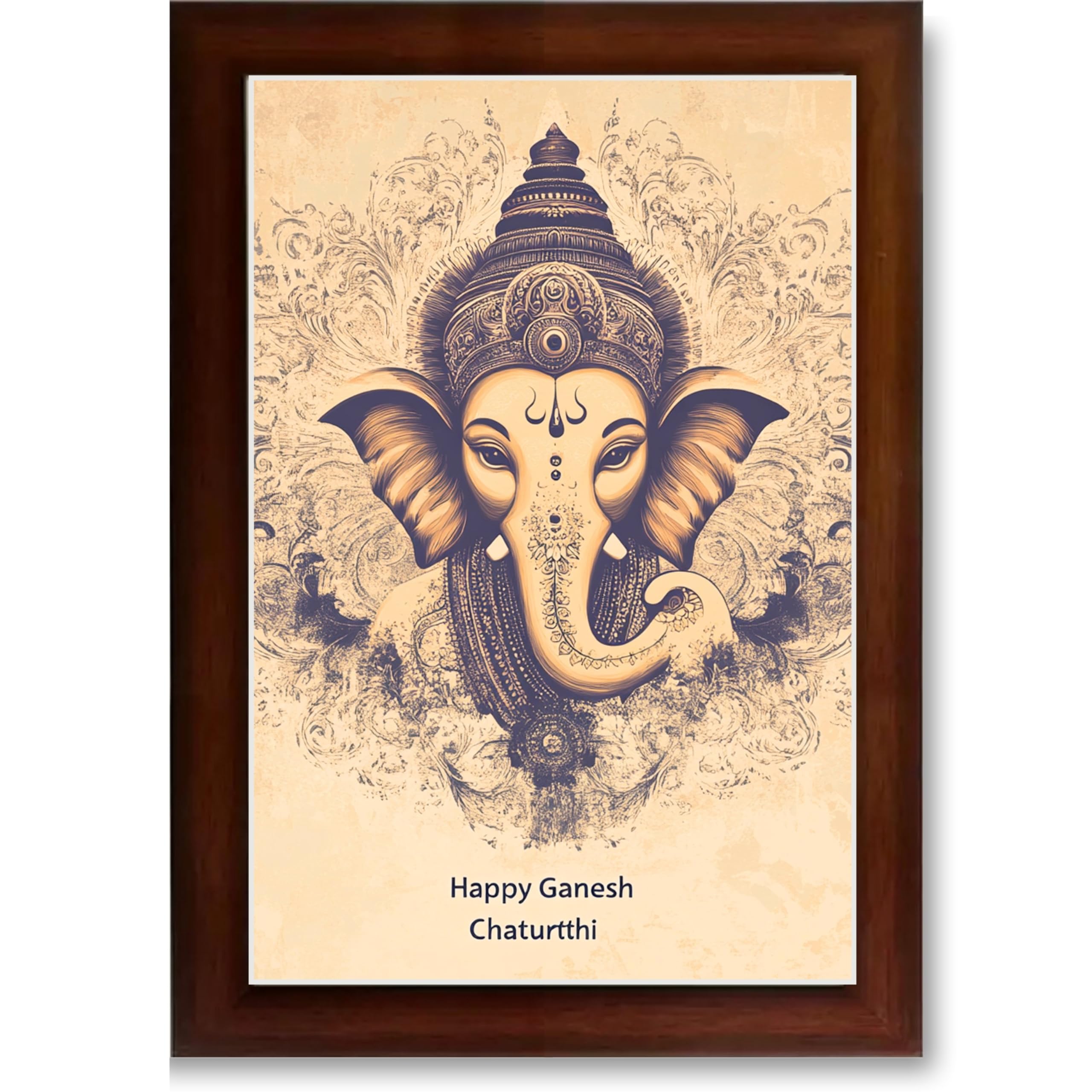 CRAFT QUEST Lord Ganpati Ganesh God Frame for Pooja Room & Wall Decor GA-253