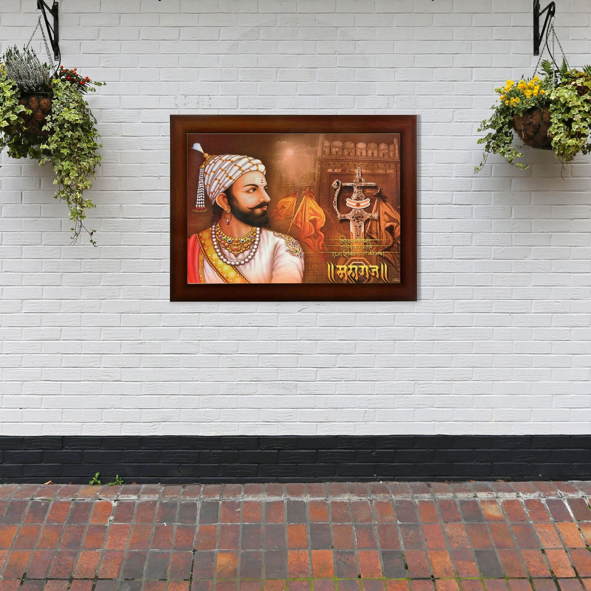 CRAFT QUEST Chhatrapati Shivaji Maharaj photo frame Home Decorative items with synthetic frame
