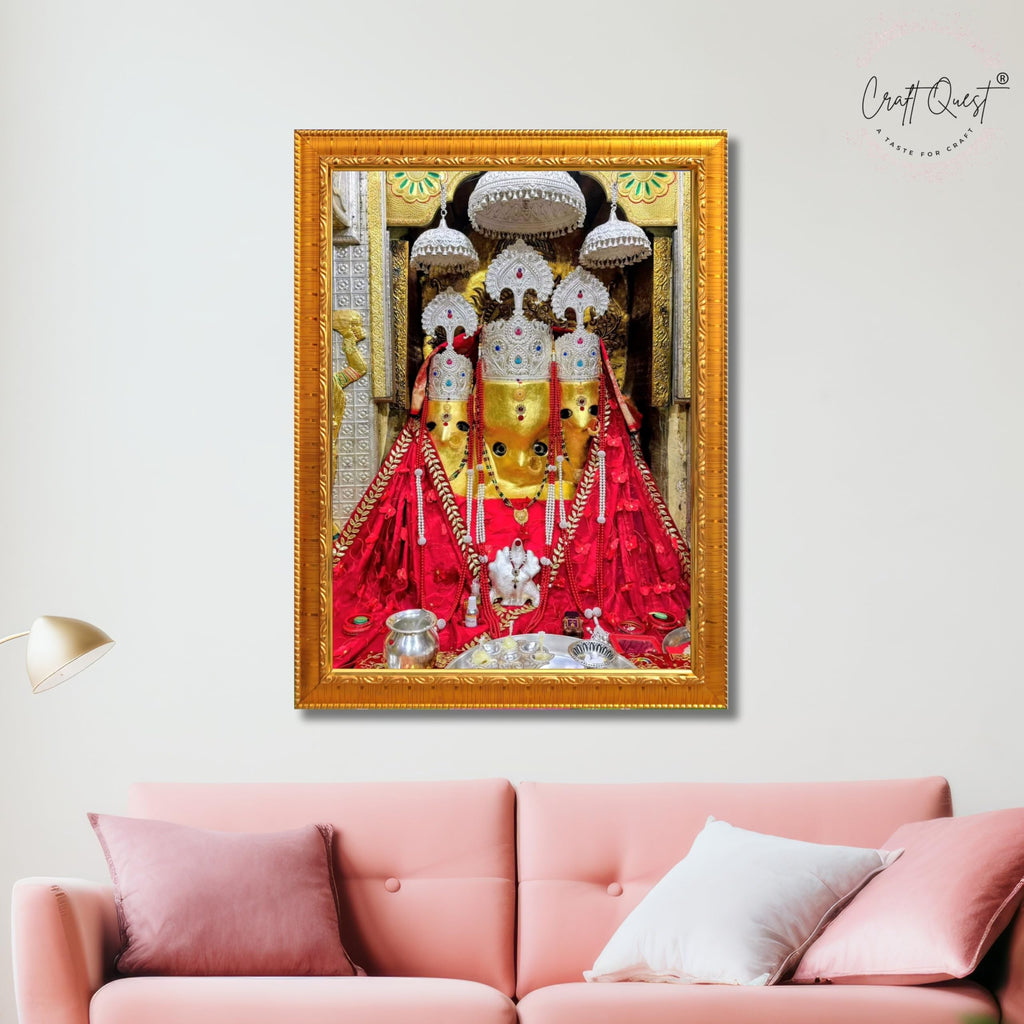 CRAFT QUEST Baglamuklhi maa/mata wodden Religious Photo Frame for Home, Office