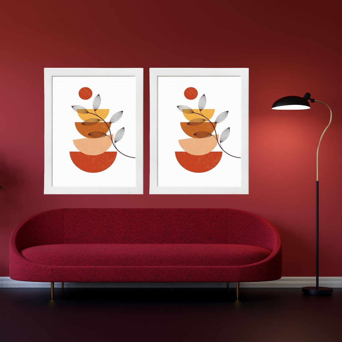 CRAFT QUEST Set of 2 piece Wall Art poster Frame Painting for Wall Decoration With Acrylic Glass, living room, Home, Restraunt, Office