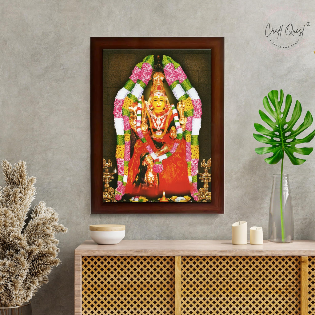CRAFT QUEST Angala Parameswari Amman Angalamman Photo Frame For Walls, Room, Pooja,Home,Temple Décor Framed