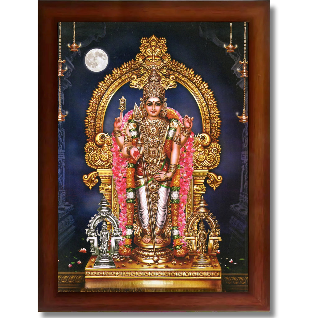CRAFT QUEST Lord Murugan Subramanya Swamy Wall Photo Frame | South God Picture Frame for Home, Office, Temple & Gifting